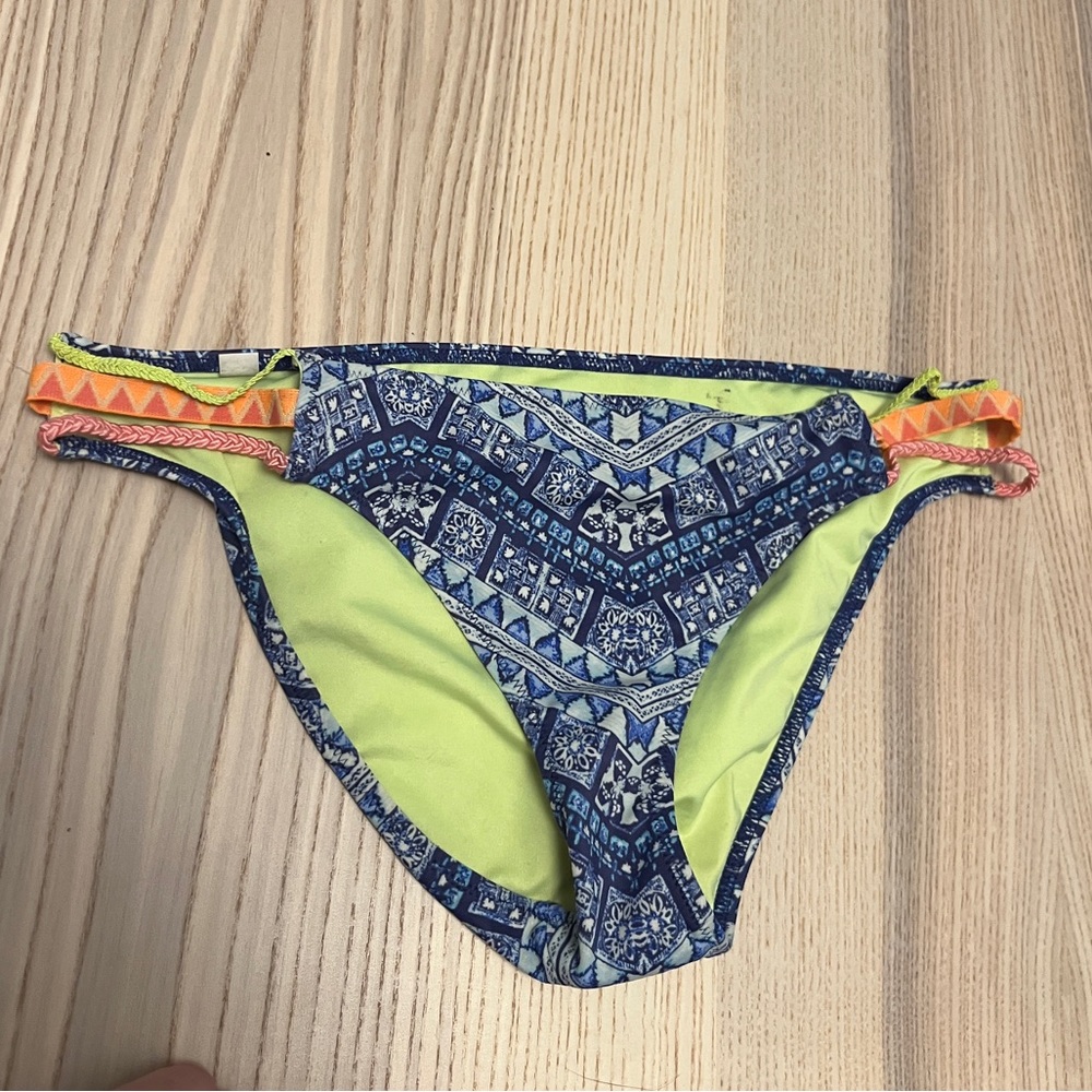 Victoria’s Secret - Blue Multicolor Bikini Bottoms- Size Medium